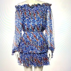 Caroline Constas for Intermix silk off shoulder dress hits mid thigh